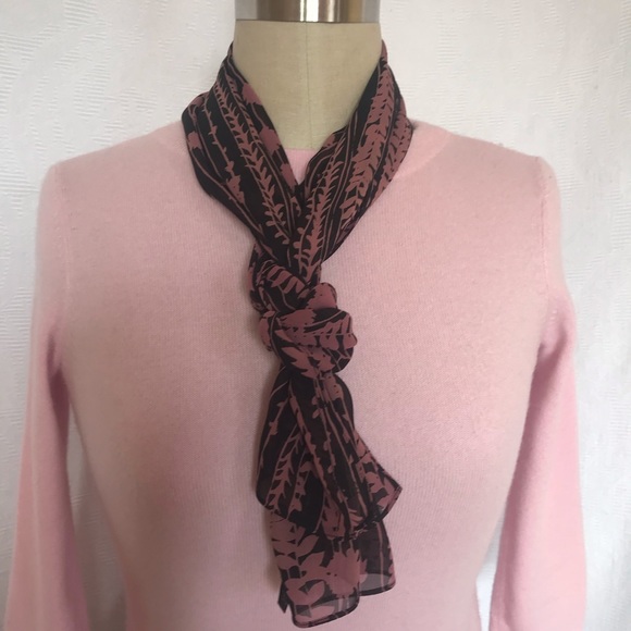 Bebe silk georgette is pink/black scarf - Picture 9 of 9